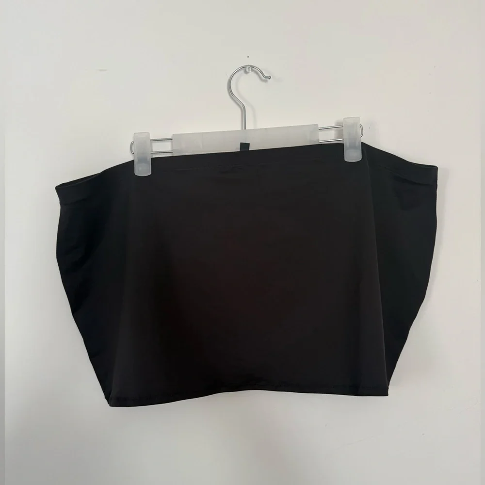 Skims Recycled Swim Micro Mini Skirt Womens 2X Onyx Black Pull On Swimwear